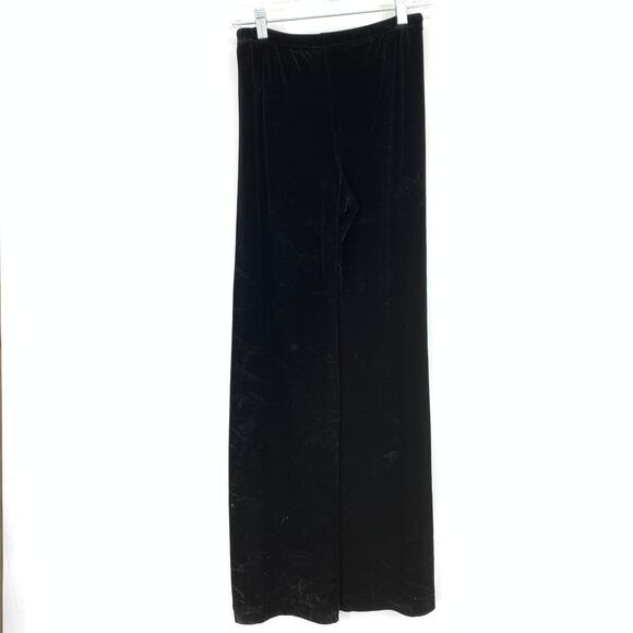 Sno Skins Velour Velvet Pants Wide Leg Womens Size Small Black Pull On Waist - Picture 2 of 6